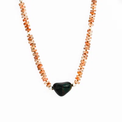 Amonta Women's Orange / Brown / Yellow Optimistic Heart Necklace