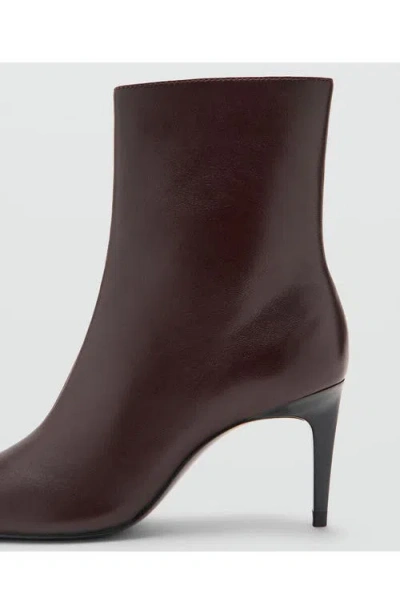 Mango Katerina Pointed Toe Ankle Bootie In Brown