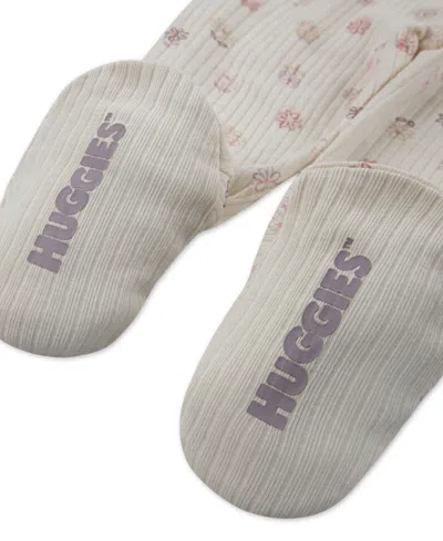 Huggies Baby Girls' Bodysuit, Cardigan Jacket, And Pants, 3-piece Set In Pink