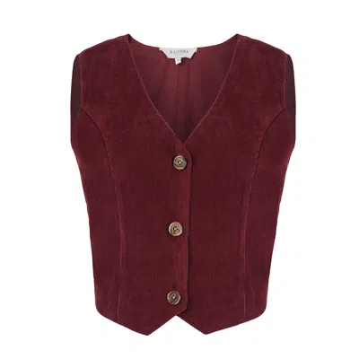Raishma Women's Red Milan Burgundy Waistcoat In Red