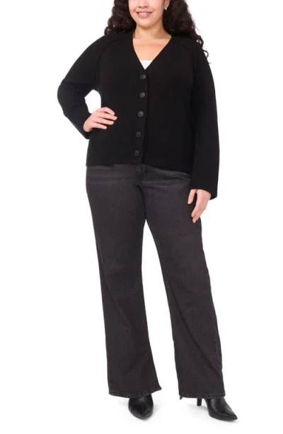 Halogenr Halogen(r) Raglan Sleeve V-neck Cardigan In Black