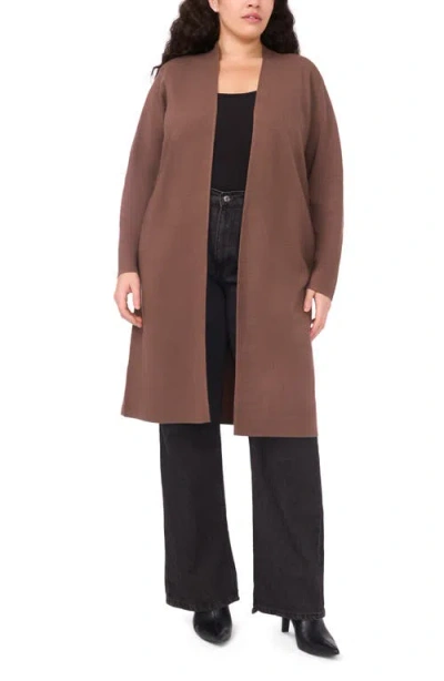 Halogenr Halogen(r) Open Front Longline Cardigan In Brown