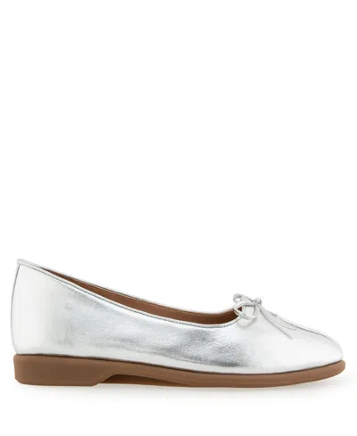 Aerosoles Women's Novia Tapered Toe Ballet Flats In Silver