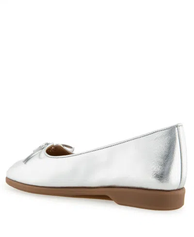 Aerosoles Women's Novia Tapered Toe Ballet Flats In Silver