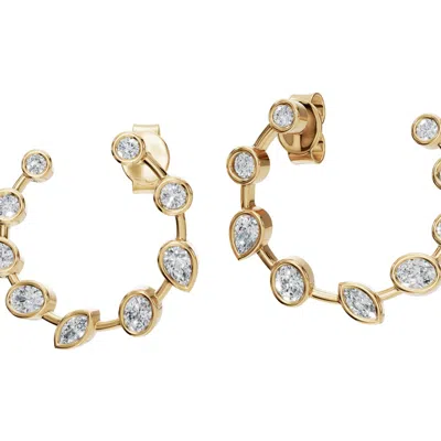 Aya Fine Jewelry Women's White / Yellow / Rose Gold Eighteen Kt Modern Open-circle Earrings