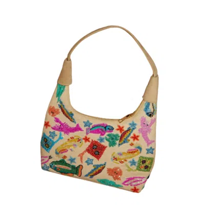 Oceanus Swimwear Women's Neutrals / Black / Pink Arizona Shoulder Bag Beige In Multi