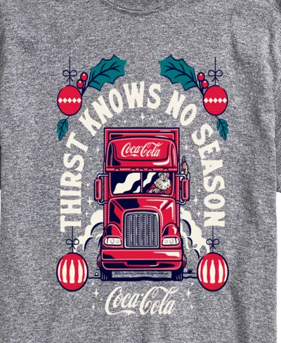 Airwaves Men's Coca-cola Thirst Knows No Season Short-sleeve Graphic T-shirt In Gray