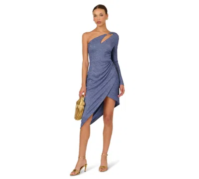 Adrianna Women's One-shoulder Midi Dress In Blue