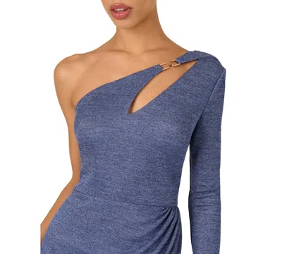 Adrianna Women's One-shoulder Midi Dress In Blue