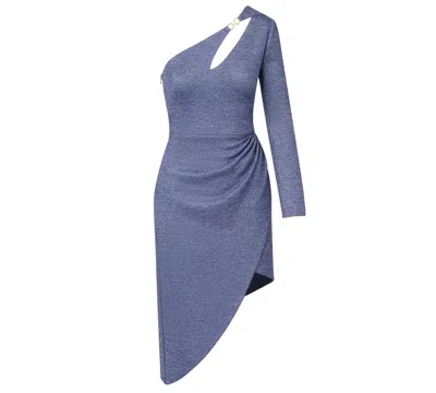 Adrianna Women's One-shoulder Midi Dress In Blue
