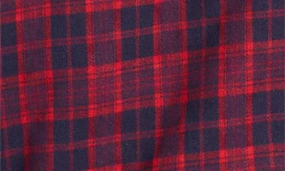 Diet Starts Monday Eagle Hooded Plaid Snap-up Flannel Shirt Jacket In Red