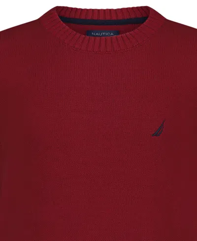 Nautica Boys' 8-20 J Class Solid Crew Sweater In Red