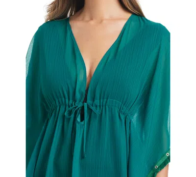 Bleu Rod Beattie Women's V-neck Caftan Swim Cover-up In Green