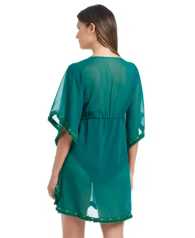 Bleu Rod Beattie Women's V-neck Caftan Swim Cover-up In Green