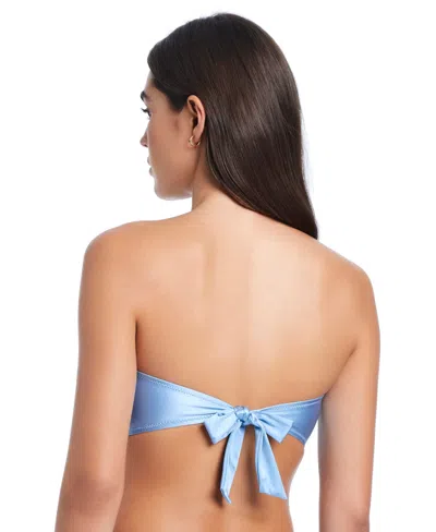 Red Carter Pearls Of Wisdom O-ring Bandeau Top In Blue