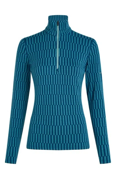 Icebreaker 260 Vertex Merino Wool Half Zip Top In Blue