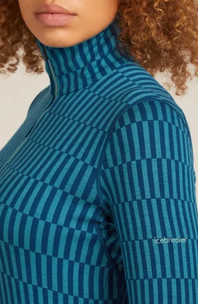 Icebreaker 260 Vertex Merino Wool Half Zip Top In Blue