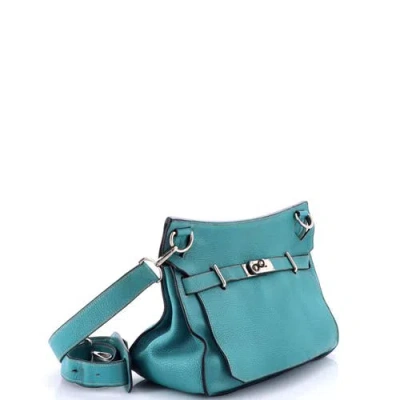 Pre-owned Hermes  Hermes Jypsiere Bag Clemence 34 In Blue