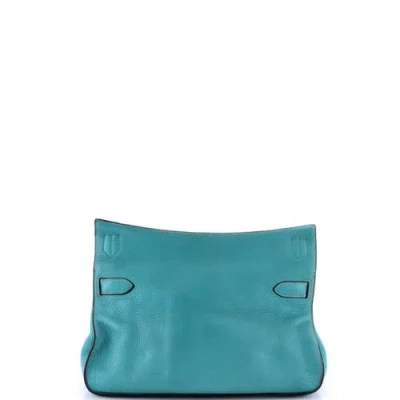 Pre-owned Hermes  Hermes Jypsiere Bag Clemence 34 In Blue