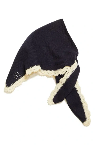Sandy Liang Peck Knit Bonnet In Black