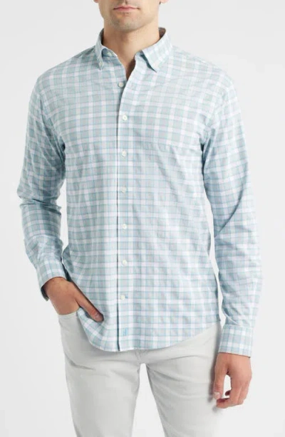 Johnnie-o Gatlin Check Performance Button-up Shirt In Blue