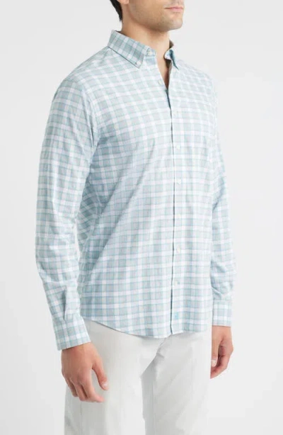 Johnnie-o Gatlin Check Performance Button-up Shirt In Blue