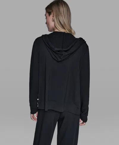 Karl Lagerfeld Women's Imitation Pearl Zipper Tracksuit Jacket In Black