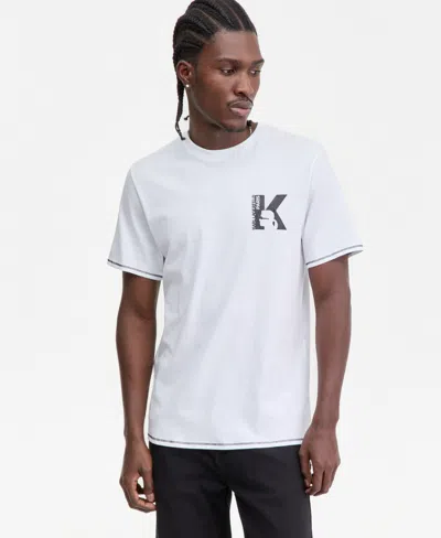 Karl Lagerfeld Men's Shiny K Logo T-shirt In White