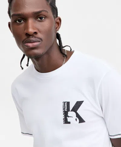 Karl Lagerfeld Men's Shiny K Logo T-shirt In White