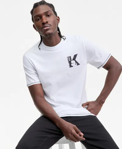 Karl Lagerfeld Men's Shiny K Logo T-shirt In White