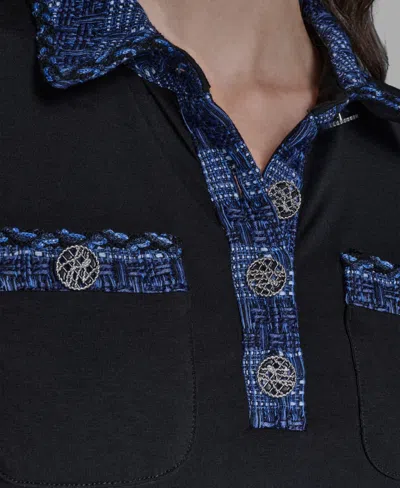 Karl Lagerfeld Polo Collar Dress In Black