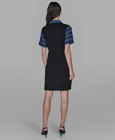 Karl Lagerfeld Polo Collar Dress In Black