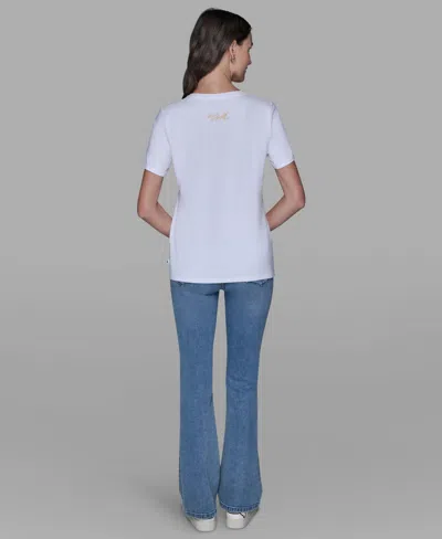 Karl Lagerfeld Women's Short-sleeve Girl Perfume Bottle Printed T-shirt In Multi