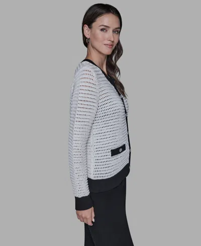 Karl Lagerfeld Women's Button-front Cardigan In Multi