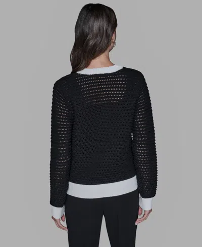 Karl Lagerfeld Women's Button-front Cardigan In Black