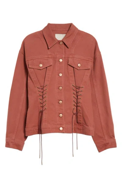 Ulla Johnson The Naomi Denim Trucker Jacket In Brown