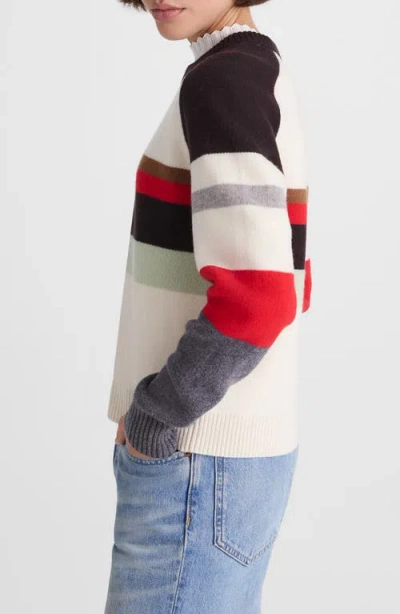 Madewell Colorblock Raglan Sleeve Merino Wool Sweater In Multi