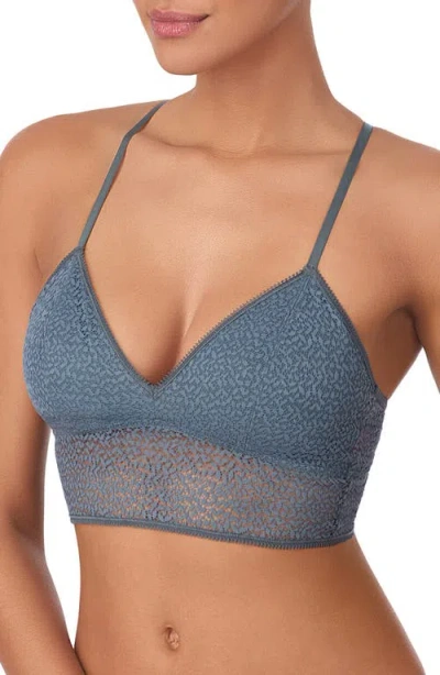 Dkny Modern Lace Longline Bralette In Blue