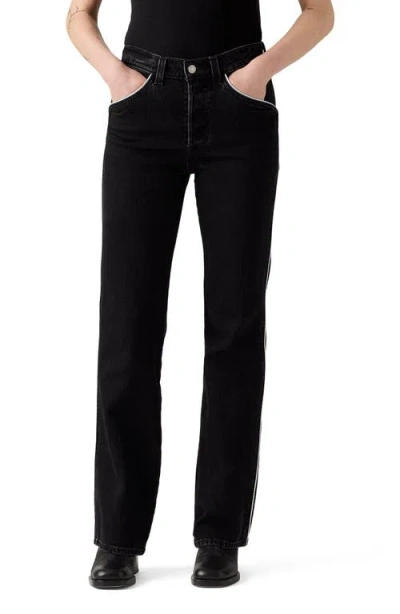 Levi's Wedgie Piped High Waist Bootcut Jeans In Black