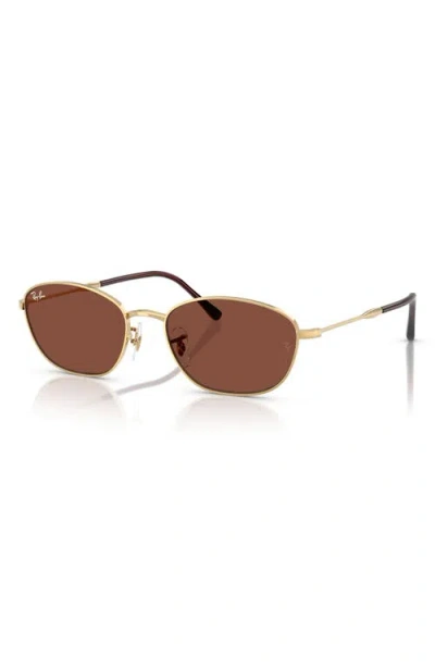 Ray Ban Ray-ban 58mm Irregular Oval Sunglasses In Gold