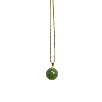 Seree Women's Green / Gold Greene Green Jade Pendant Necklace In Gold
