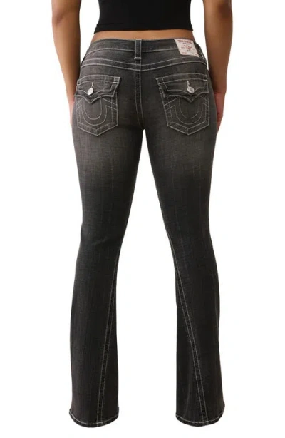 True Religion Joey Flap Pocket Low Rise Flare Jeans In Gray