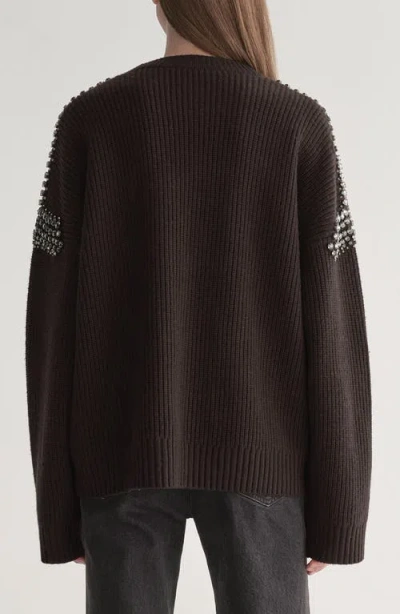 A.l.c . Lennox Rhinestone Sweater In Brown