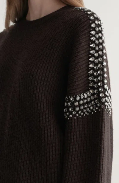A.l.c . Lennox Rhinestone Sweater In Brown