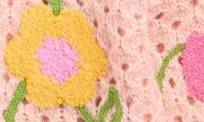 Cotton Emporium Kids' Flower Cardigan In Pink