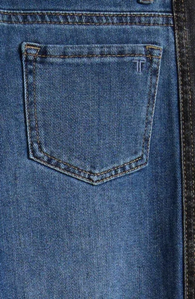 Tractr Kids' Wide Leg Contrast Panel Jeans In Blue