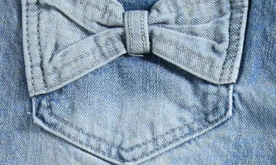 Tractr Kids' Bow Pocket Straight Leg Jeans In Blue