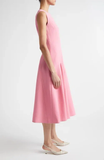 Emilia Wickstead Benicia Wool Crepe Midi Dress In Pink