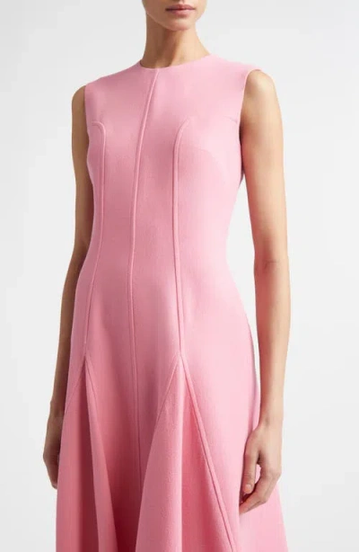 Emilia Wickstead Benicia Wool Crepe Midi Dress In Pink