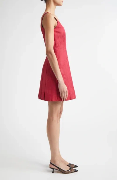 Emilia Wickstead Sascha Moiré Minidress In Red